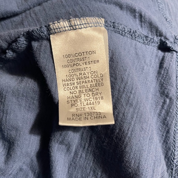 Umgee Dress Womens XL Blue Patchwork Flutter Sleeve w/ Pockets Boho Beach Hippie - Picture 11 of 11